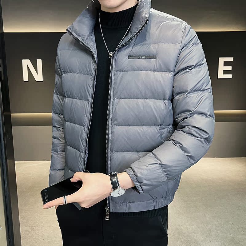 2025冬男简欧立领字母标90轻薄羽绒服A230-901-P185(控285)，男装羽绒服，电商A230