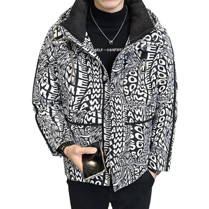 2025冬男款修身连帽3D大字母印花羽绒服A230-23252-P230(控330）图片