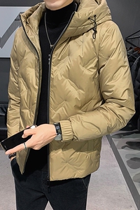 2025冬男款标90修身连帽鲨鱼压花羽绒服A230-Y51-P185（控285）图片