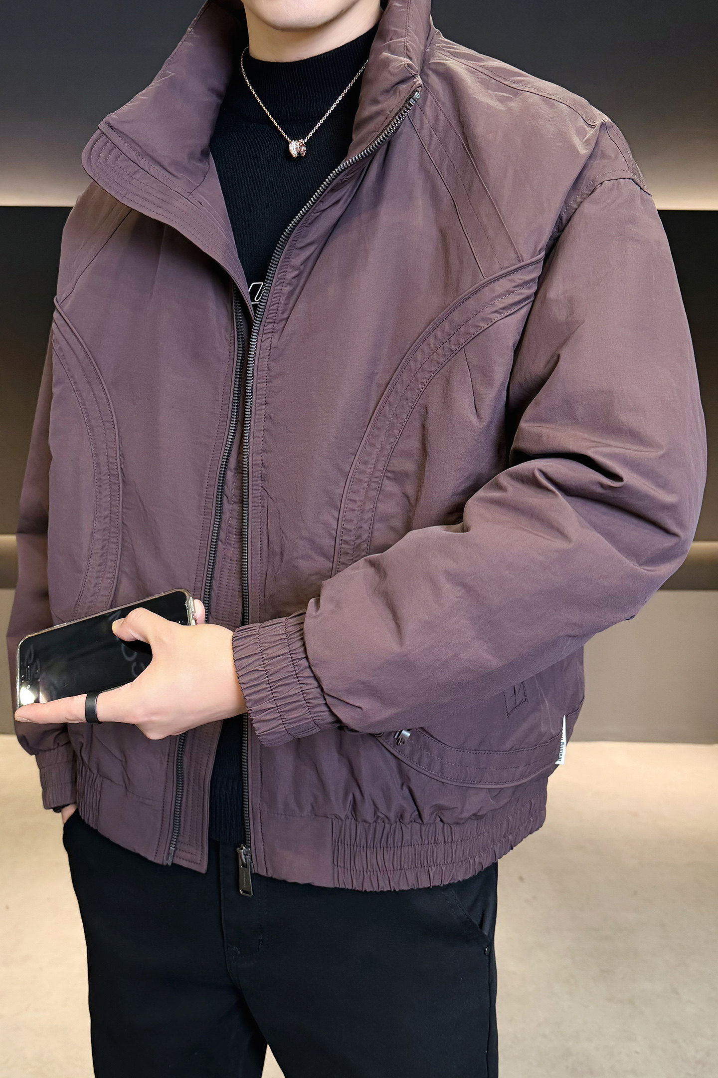 2025年冬男微款式标90立领夹克式羽绒服A230-95708-P230(控330),男装夹克,电商A230