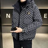 2025年冬男微宽松连帽全身字母印花羽绒服A230-88251-P248(控348)，男装羽绒服，电商A230