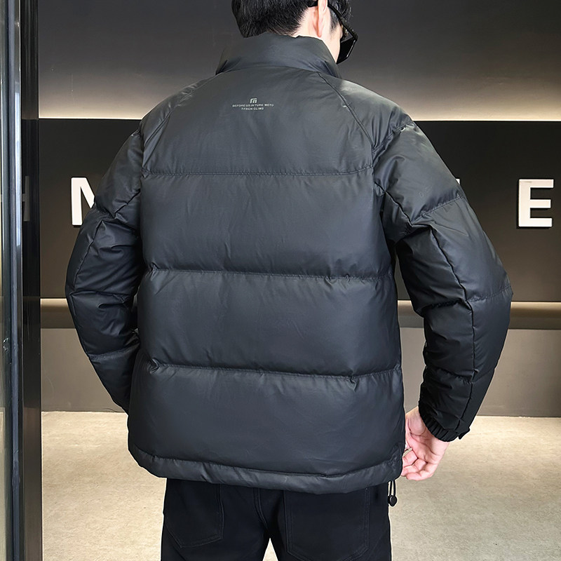 2025冬男修身立领撞色印花主推皮羽绒外套A230-611-P165(控265）,女装短外套,电商A230