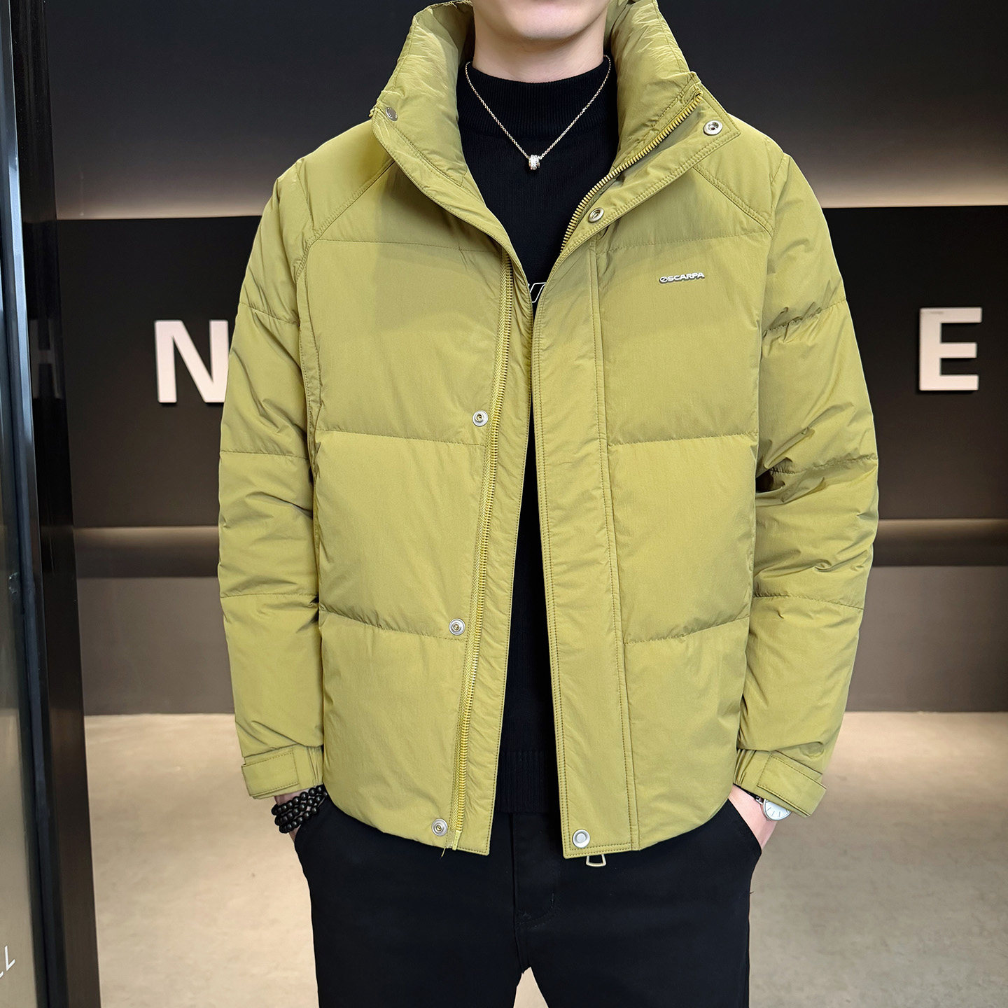 2025冬男修身立领小标标50%白鸭绒羽绒服A230-7900-P195(控299),男装羽绒服,电商A230