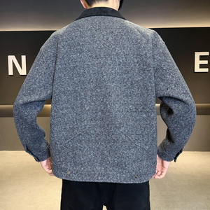 2025冬季男款微宽松方领撞色毛呢夹克外套A230-8909-P165(控265)图片