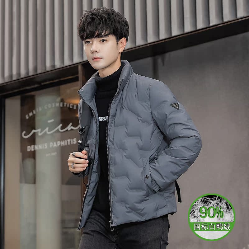 2025冬男款标90修身压花立领贴标羽绒服A230-K001-P175(控270)，男装羽绒服，电商A230