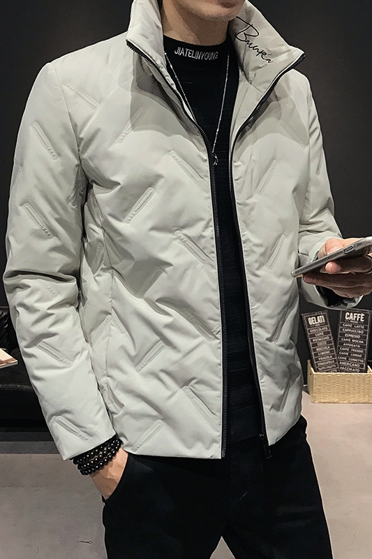 2025冬装3D印花修身经典立领男羽绒服外套A230-Y05-P155（控199），男装羽绒服，电商A230