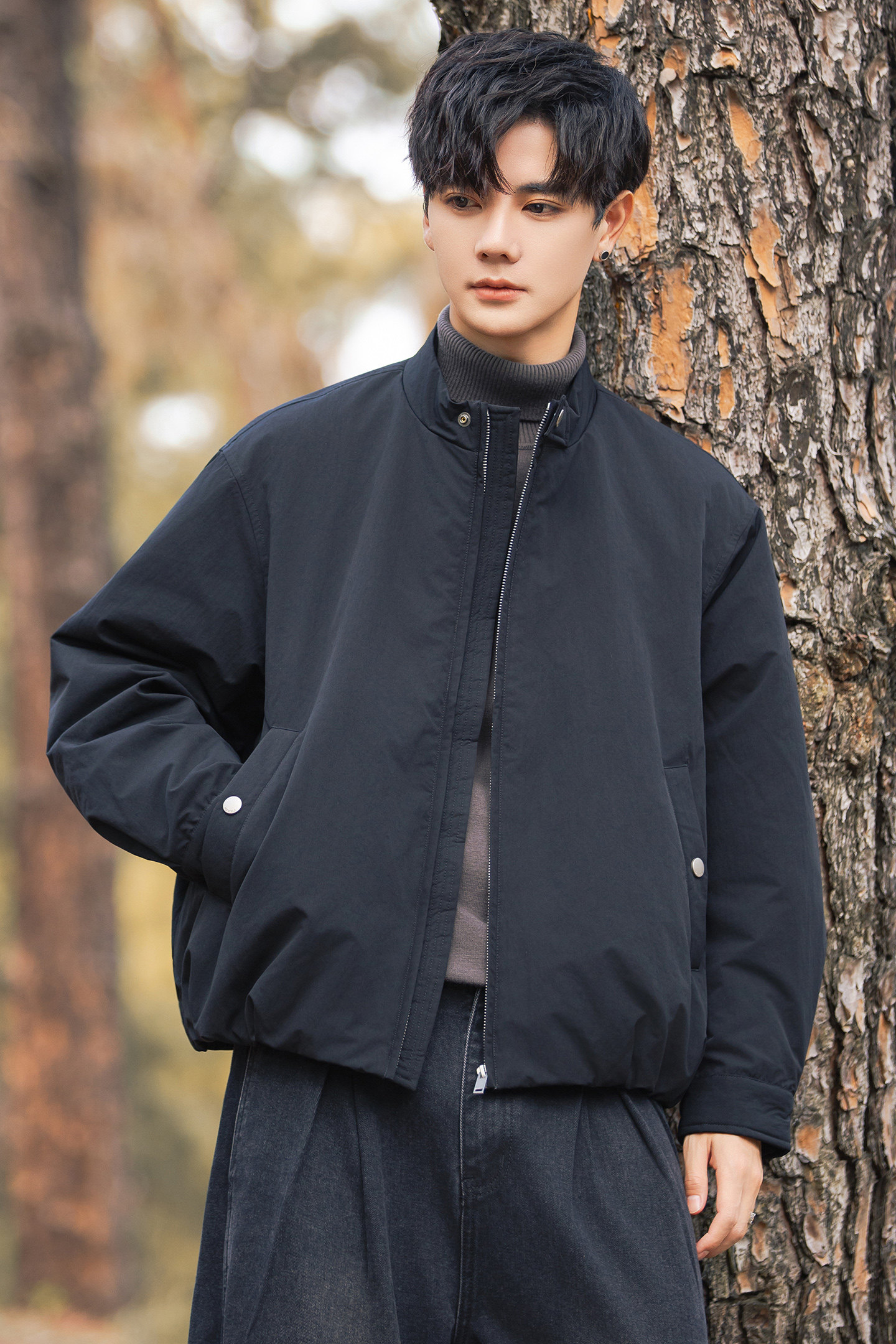2025冬男宽松圆领标90白鸭绒轻奢羽绒服A230-8166-P275(控375),男装羽绒服,电商A230