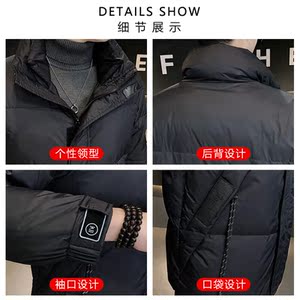 2025冬男款宽松微宽松贴标立领加厚羽绒服A230-K012-P268(控368)图片