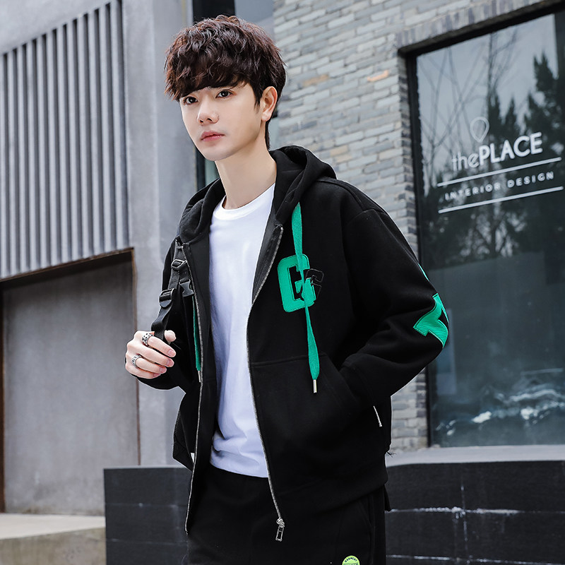 2026春款男微落肩字母刺绣休闲连帽夹克A230-2023-P125（控158），男装夹克，电商A230