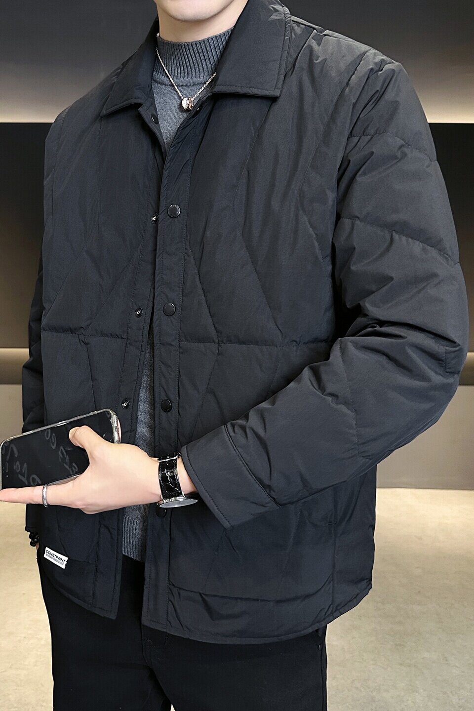 2025冬男修身新标50%白鸭绒轻薄羽绒服A230-6668-P158（控199）,男装羽绒服,电商A230