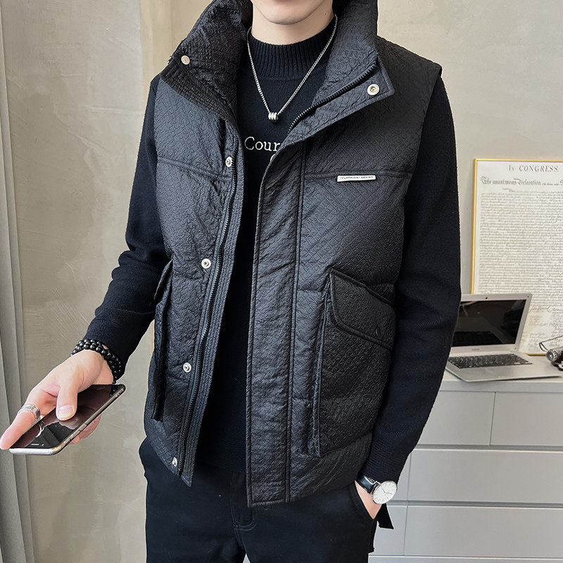 2025秋冬款男款立领拉链羽绒棉马甲外套A230-8808-P115（控158）,男装背心/马甲,电商A230