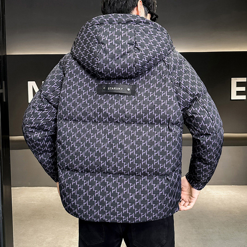 2025年冬男微宽松连帽全身字母印花羽绒服A230-88251-P248(控348),男装羽绒服,电商A230