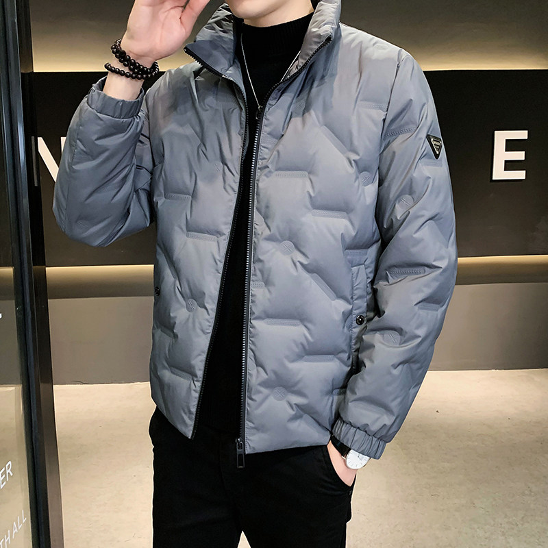 2025冬男款标90修身压花立领贴标羽绒服A230-K001-P175(控270),男装羽绒服,电商A230