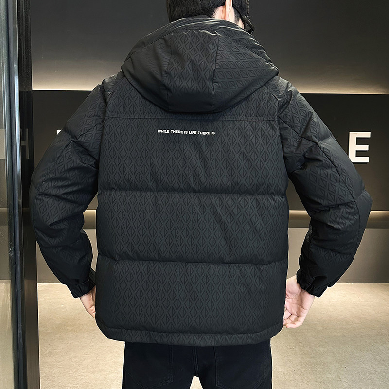 2025秋冬成衣男款连帽印花羽绒服外套A230-1827-P165(控265),男装羽绒服,电商A230