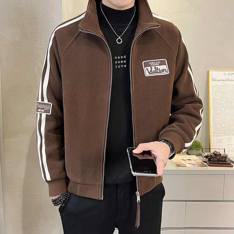 2026春男士新款条纹立领休闲贴标夹克外套A230-2226-P125(控168),男装夹克,电商A230