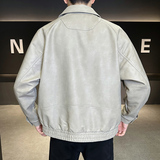 2025秋冬季男款皮衣翻领外套仿真皮机车服A230-8532-P155(控199)，男装皮衣，电商A230