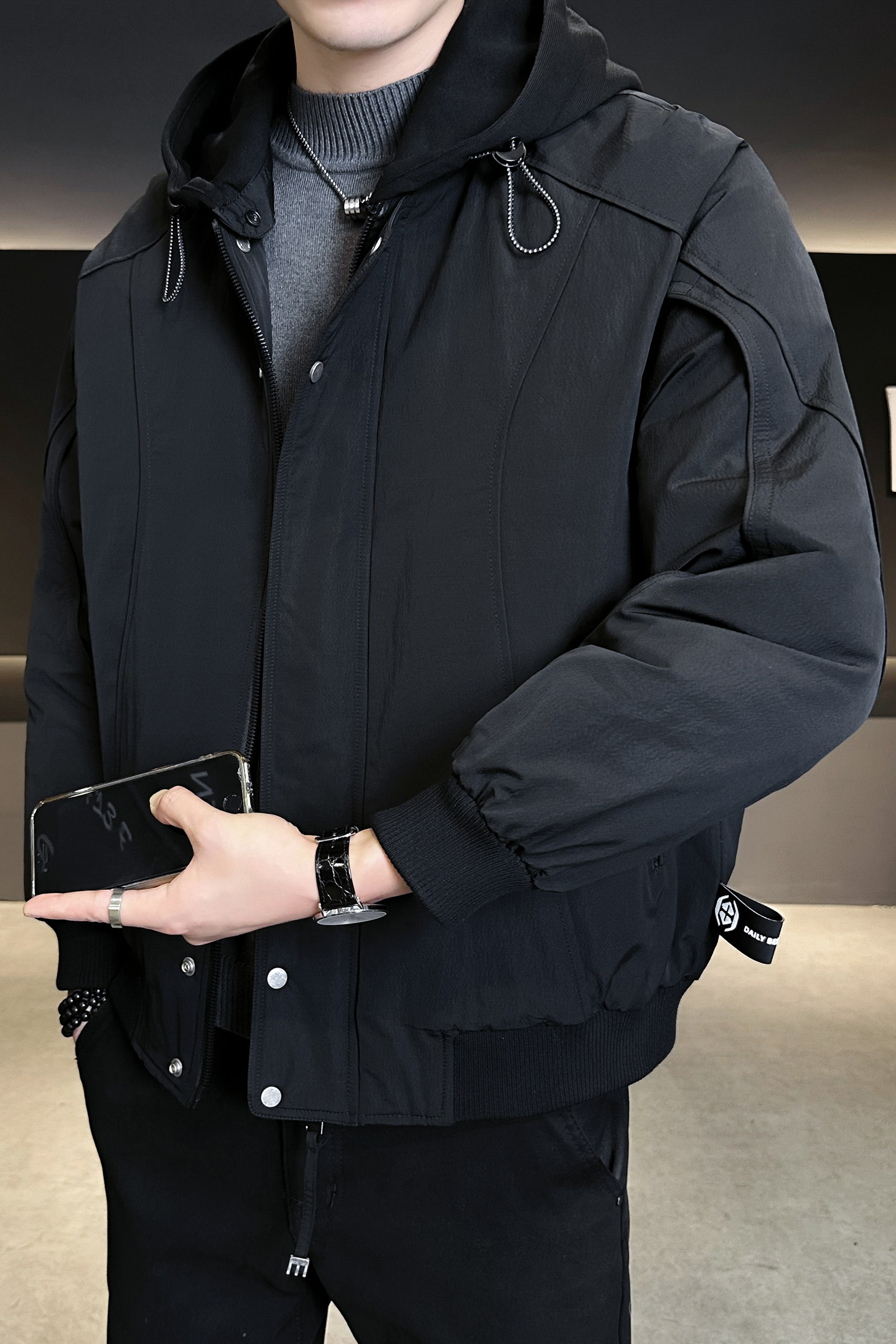 2025年冬男微宽松针织帽标90白鸭绒羽绒服A230-756-P228(控328),男装羽绒服,电商A230