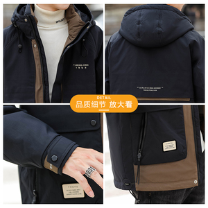 2025年冬季男新款修身拼接工装刺绣羽绒服A230-18013-P228(控328)图片