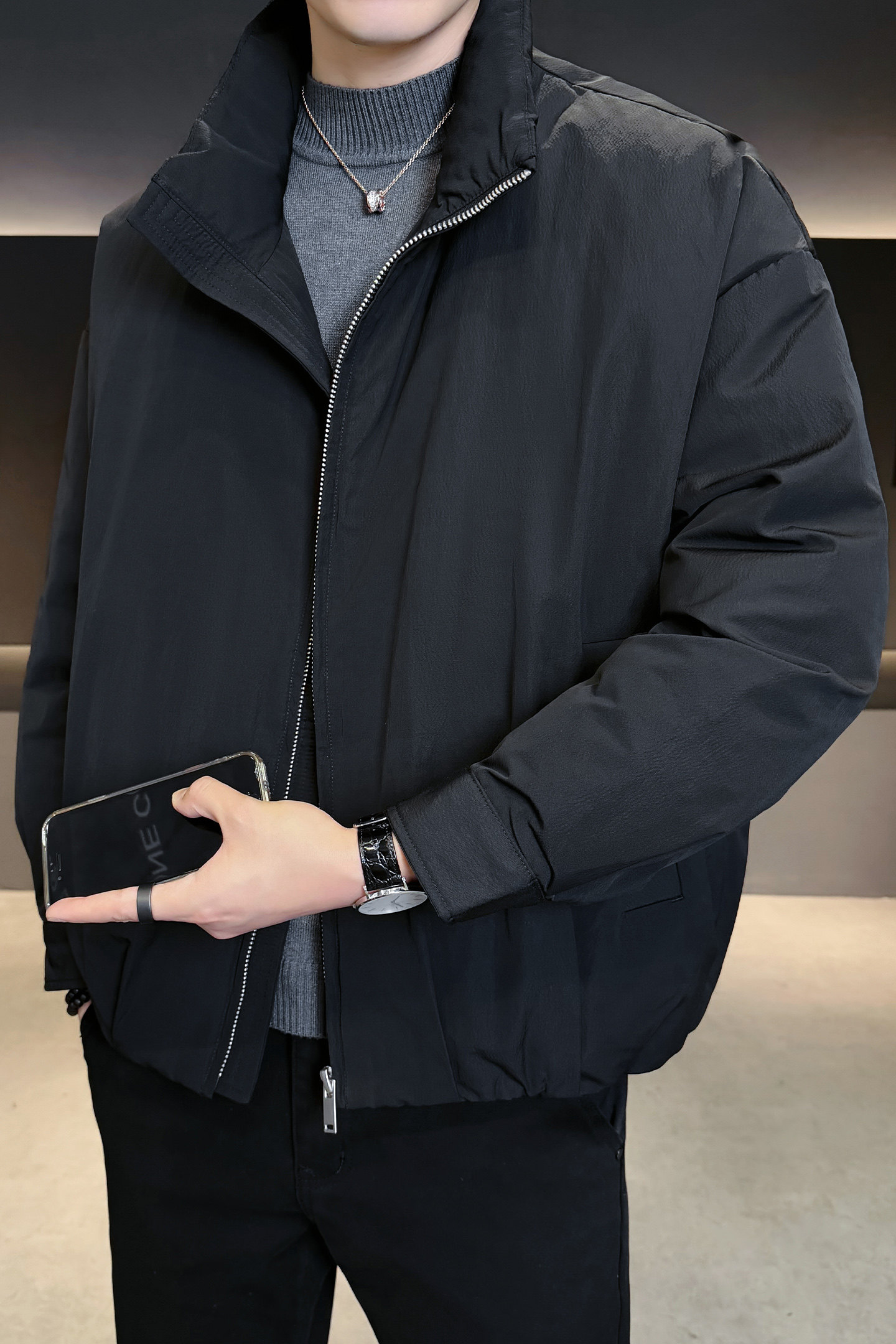 2025冬男宽松立领标90白鸭绒韩式羽绒服A230-8068-P268(控368),男装羽绒服,电商A230