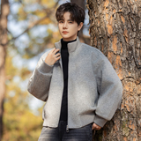 2025年冬季男款年货针织立领加棉呢子外套A230-1086-P185(控285），女装短外套，电商A230