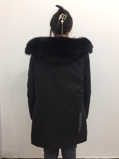 一代兔毛内胆真皮真毛可拆卸皮草派克服 皮草辛巴款 男士 中长款