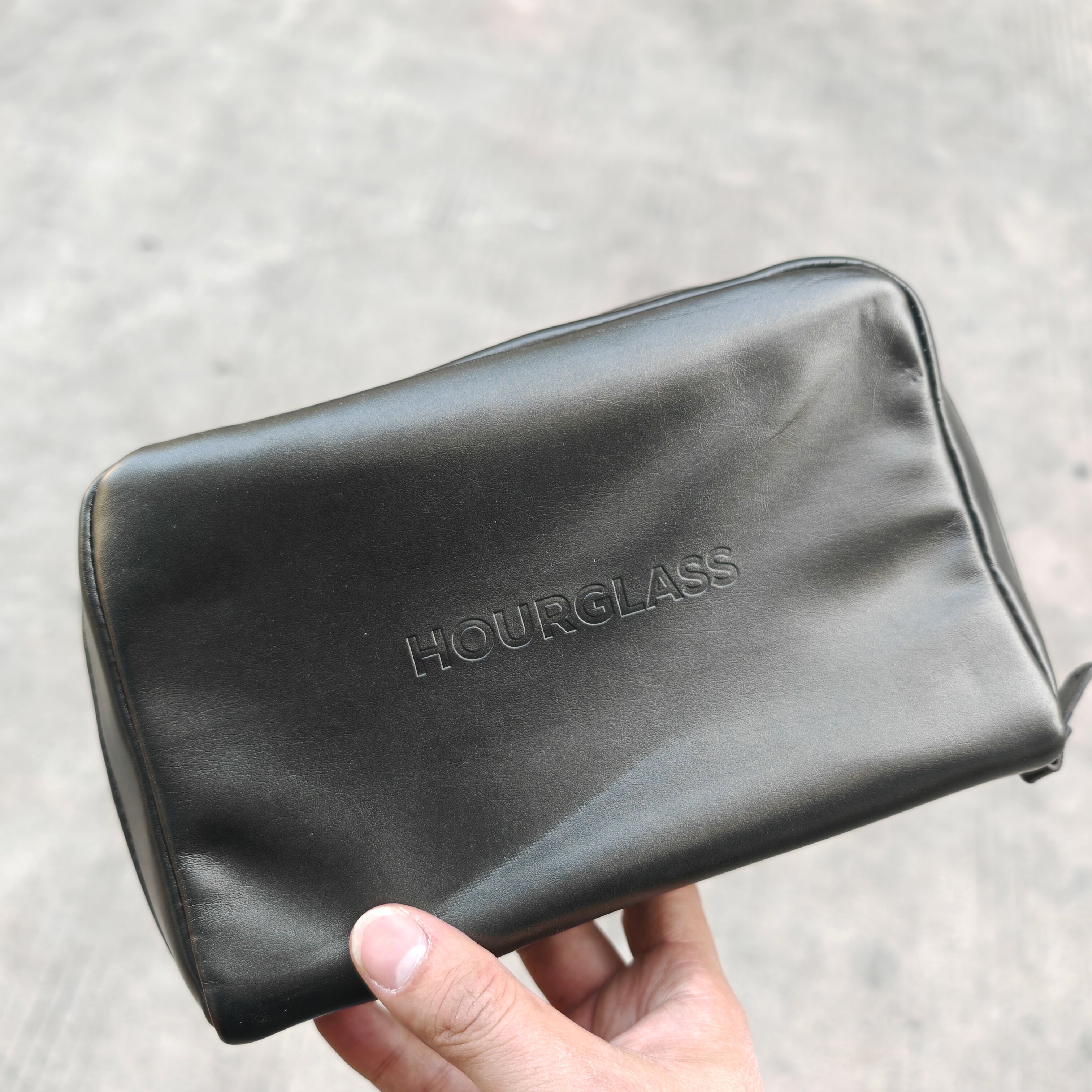 手感超软 品牌尾货hourglass软皮质化妆包 防水收纳包 大容量手包