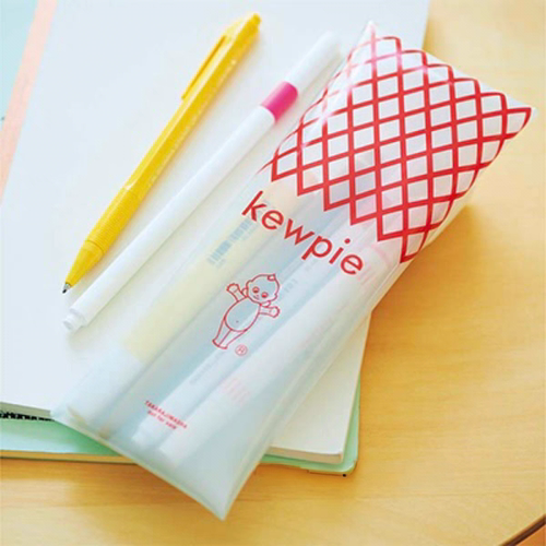 日单丘比酱kewpie软胶pvc防水餐具包 环保便携式折叠收纳包笔袋