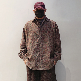 nogender集合佩利斯图案文艺复古浪漫风无性别廓形垂感衬衫外套