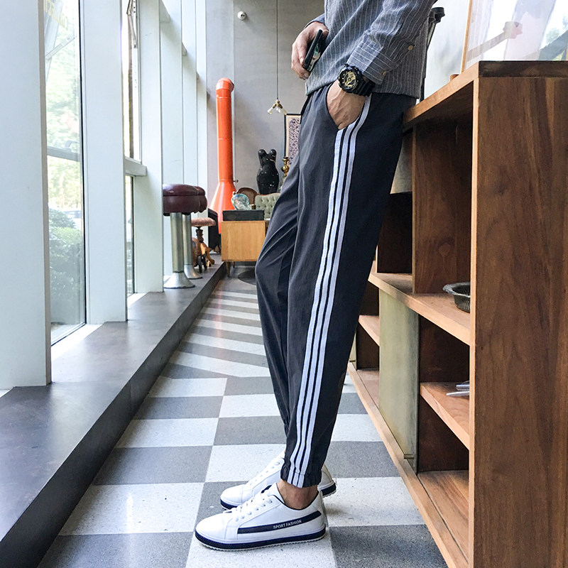 夏季主推九分裤潮流小脚条纹束脚宽松三条杠303A-K37P28,男装休闲裤,四季星座303A