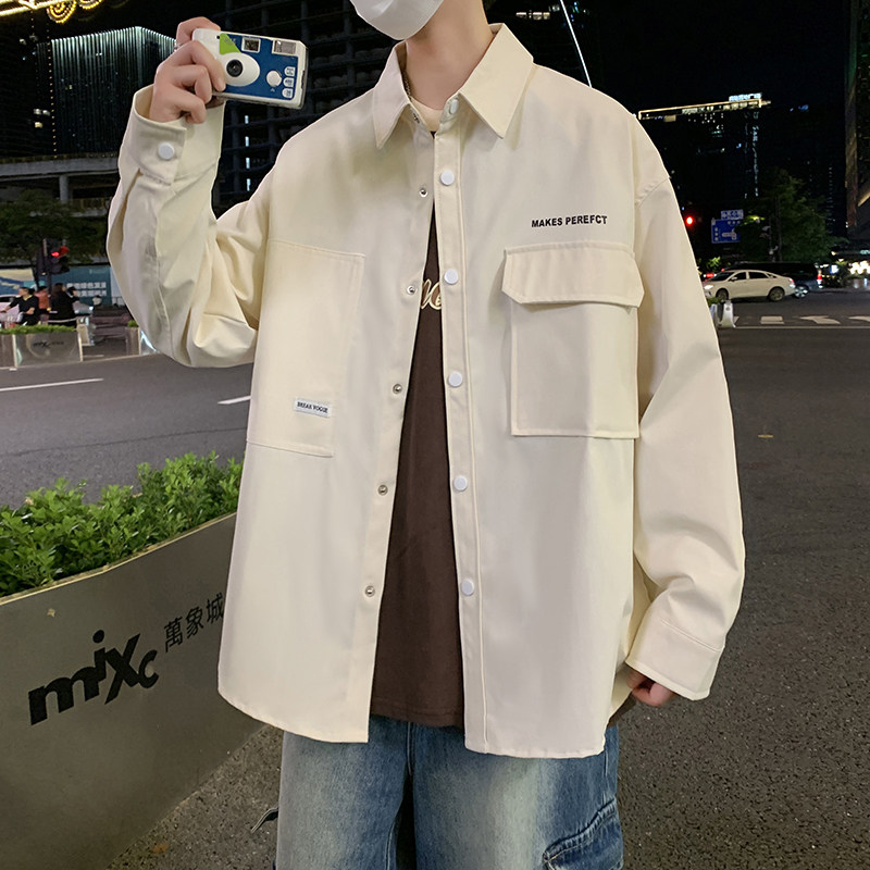 JK2025春秋男装外套夹克衫长袖衬衫工装衬衣日系秋装常规30加绒40,男装夹克,四季星座303A