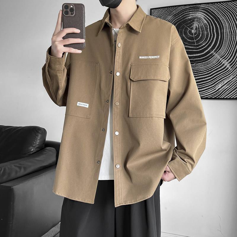 JK2025男士外套衬衫长袖衬衣春秋冬装夹克工装上衣服常规30加厚40,男装夹克,四季星座303A
