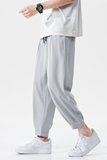 垂感冰丝休闲裤男西裤宽松速干空调裤夏季超薄款九分裤子K950，男装西裤，四季星座303A