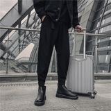 潮男装秋冬休闲裤九分裤束脚裤社会精神小伙西裤子哈伦K449P25，男装西裤，四季星座303A