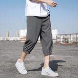 七分裤男夏季薄款冰丝宽松大码运动休闲短裤高街ins潮流K970P17，男装牛仔裤，四季星座303A