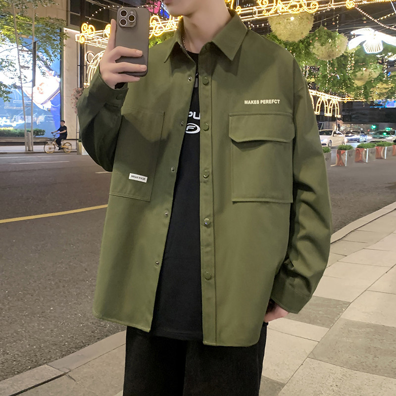 JK2025男士外套衬衫长袖衬衣春秋冬装夹克工装上衣服常规30加厚40,男装夹克,四季星座303A