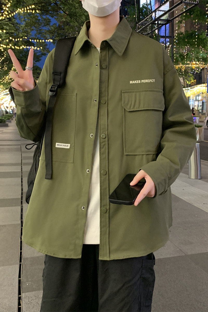 JK2025男士外套衬衫长袖衬衣春秋冬装夹克工装上衣服常规30加厚40,男装夹克,四季星座303A
