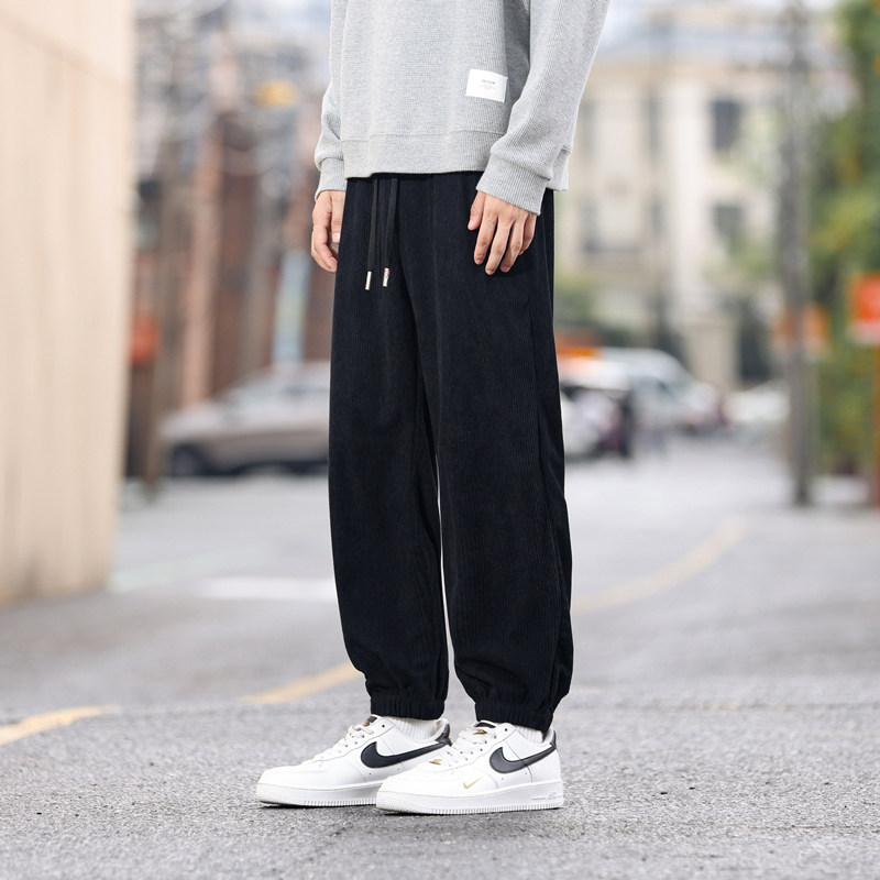 常规P18元加绒P25男士灯芯绒潮牌束脚裤运动裤休闲长裤潮流K2819,女装休闲裤,四季星座303A