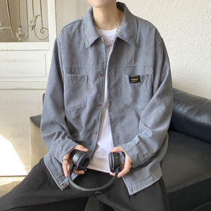 cityboy男秋冬季灯芯绒韩版工装衬衣宽松外套JK2022常规30加绒40