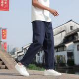 30%亚麻含量男士夏季休闲裤九分裤子新中式风男装K100P30，男装休闲裤，四季星座303A