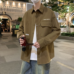 JK2025春秋男装外套夹克衫长袖衬衫工装衬衣日系秋装常规30加绒40图片