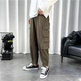 工装裤男日系束脚裤潮牌宽松多口袋长裤春季九分303-KZ24(纯棉），男装工装外套，四季星座303A