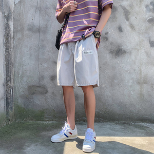 夏季男士五分休闲短裤加肥加大码潮胖子宽松裤子运动直筒港风K179图片