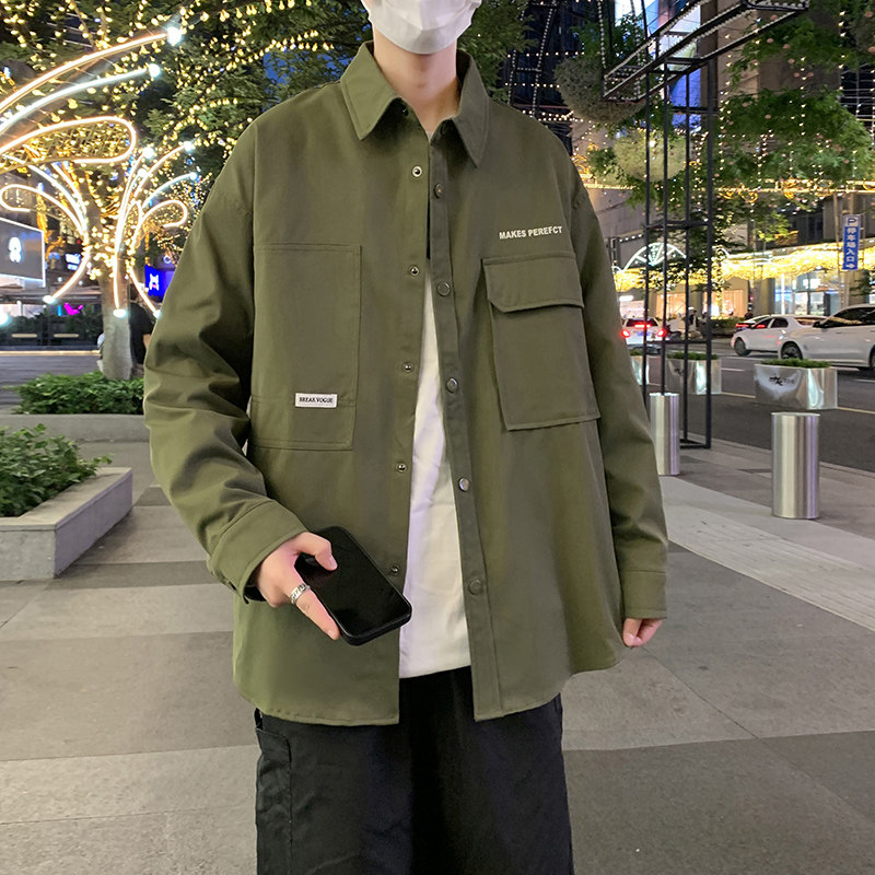 JK2025男士外套衬衫长袖衬衣春秋冬装夹克工装上衣服常规30加厚40,男装夹克,四季星座303A