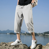 七分裤男士短裤夏季冰丝潮流直筒大码运动休闲八分中裤子K970P17，男装牛仔裤，四季星座303A