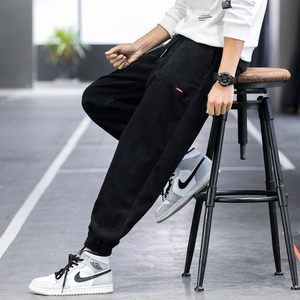 2026春季新蓝底蒙马特大码男玉米粒灯芯绒哈伦休闲裤K668P30，男装休闲裤，四季星座303A