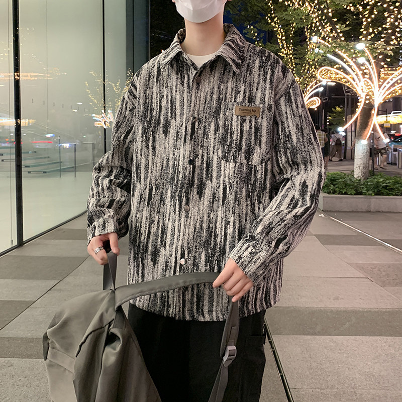 抖音春秋夹克外套小香风男大码银潮流男装外套JK2024,男装夹克,四季星座303A