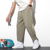 2026新款轻薄冰丝休闲裤裤子男学生运动直筒西装裤九分裤K950，男装西服套装，四季星座303A