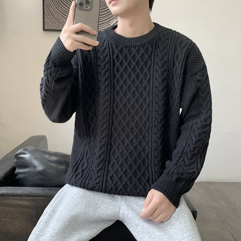 MY8267毛衣男冬季宽松慵懒高级感男生线衣美式休闲男常规37加绒47图片