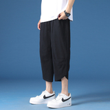 七分裤夏季薄款亚麻短裤宽松男裤子棉麻沙滩裤K88P23，男装牛仔裤，四季星座303A