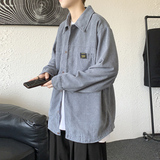 港风灯芯绒加厚长袖衬衫男春秋季大码衬衣外套休闲上衣服JK2022，男装衬衫，四季星座303A